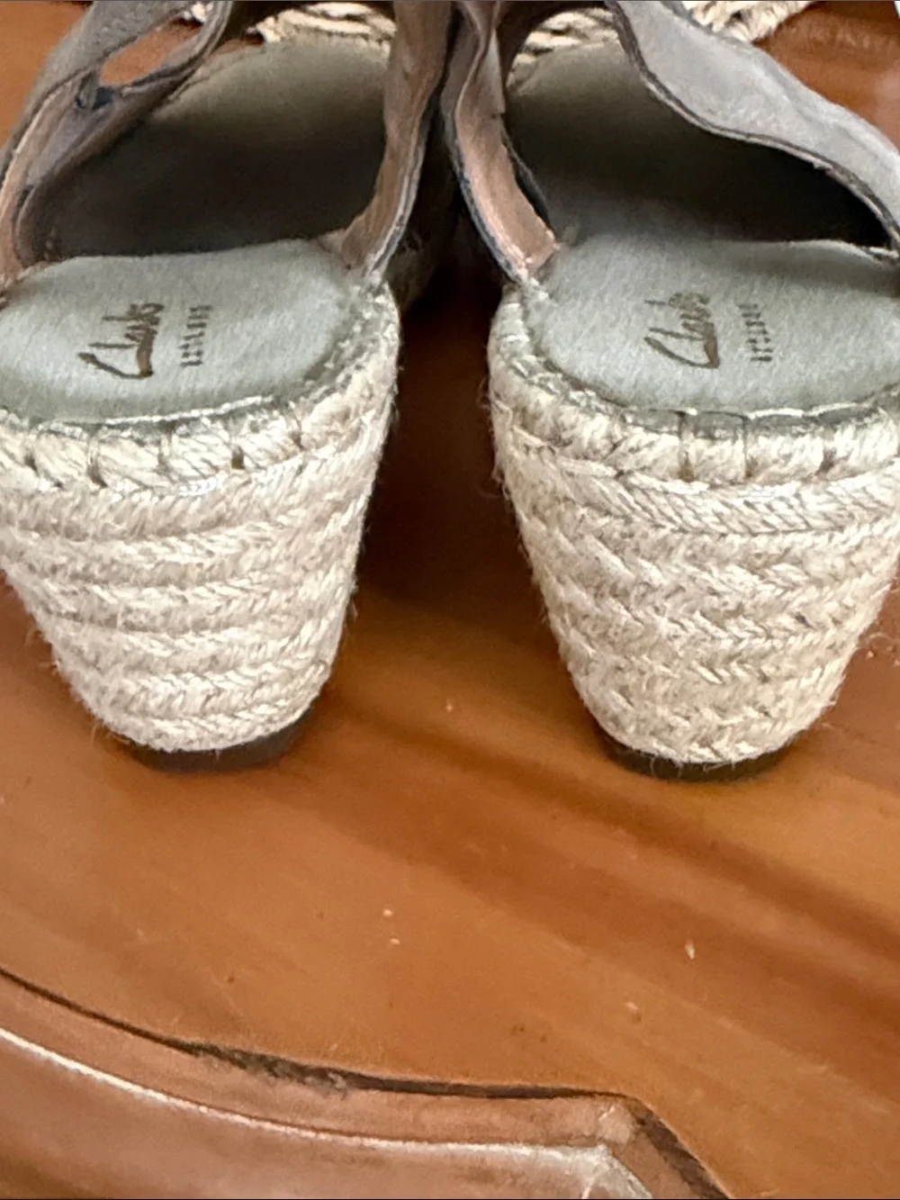 Clarks Artisan Taupe Perforated Slingback Espadrille Sandals